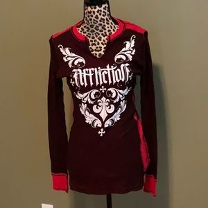 Affliction reversible sweater